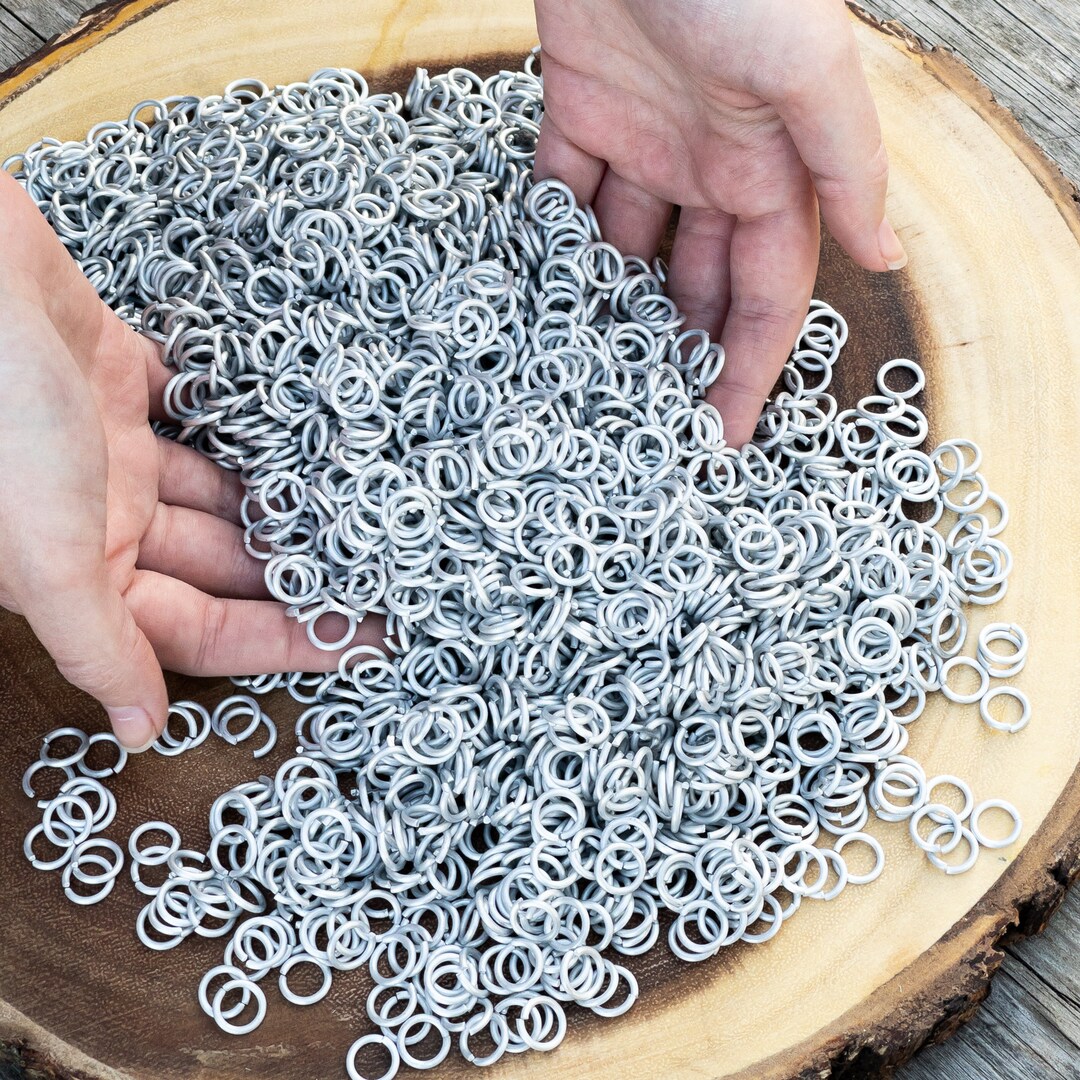 1 LB Bright Aluminum Chain Mail Jump Rings DIY Craft 8 Mm 16 Gauge