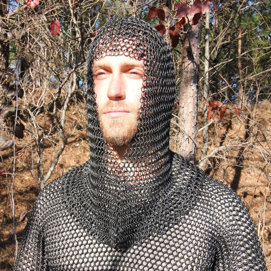 Medieval Inspired Chainmail Coif Armor Functional Replica Etsy