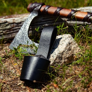 Leather Axe Dagger Sword Belt Hanger Holster Accessory 8 Color Options image 7