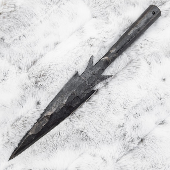 Marauder Barbed Spear Head 12.5 Inches Textured Made From a Single