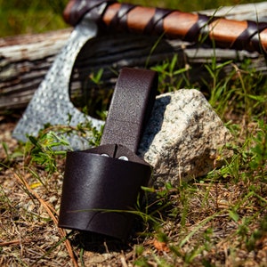 Leather Axe Dagger Sword Belt Hanger Holster Accessory 8 Color Options image 6