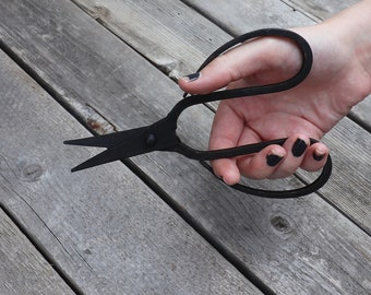 Novgorod Iron Scissors - Hand Forged Iron Steel Medieval Inspired Functional Trimmer Cutters
