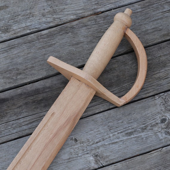 Espada pirata de madera de bucanero español, réplica de madera de haya al  vapor hecha a mano, disfraz de Cosplay, espada de práctica Cutlass -   México