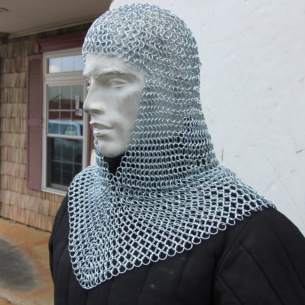 Riveted Chainmail Coif, 8 mm chain mail armour Armour Helmets, Shields We  make history come alive!