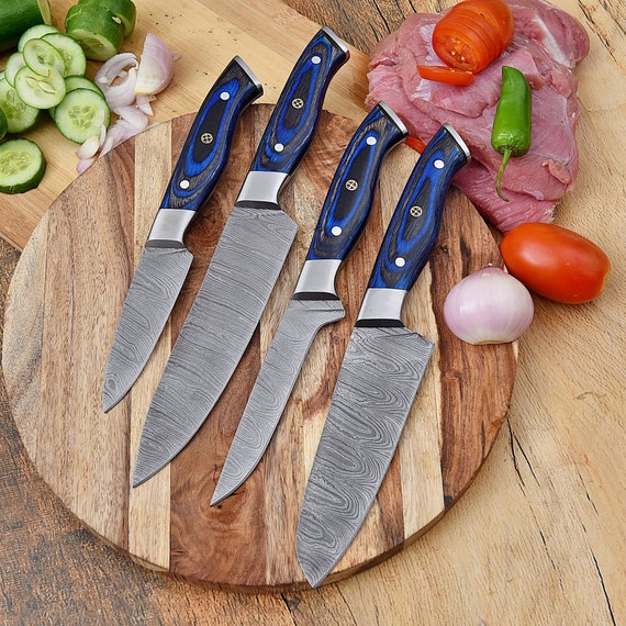 Damascus steel 3 Pc kitchen knives set - New year sale