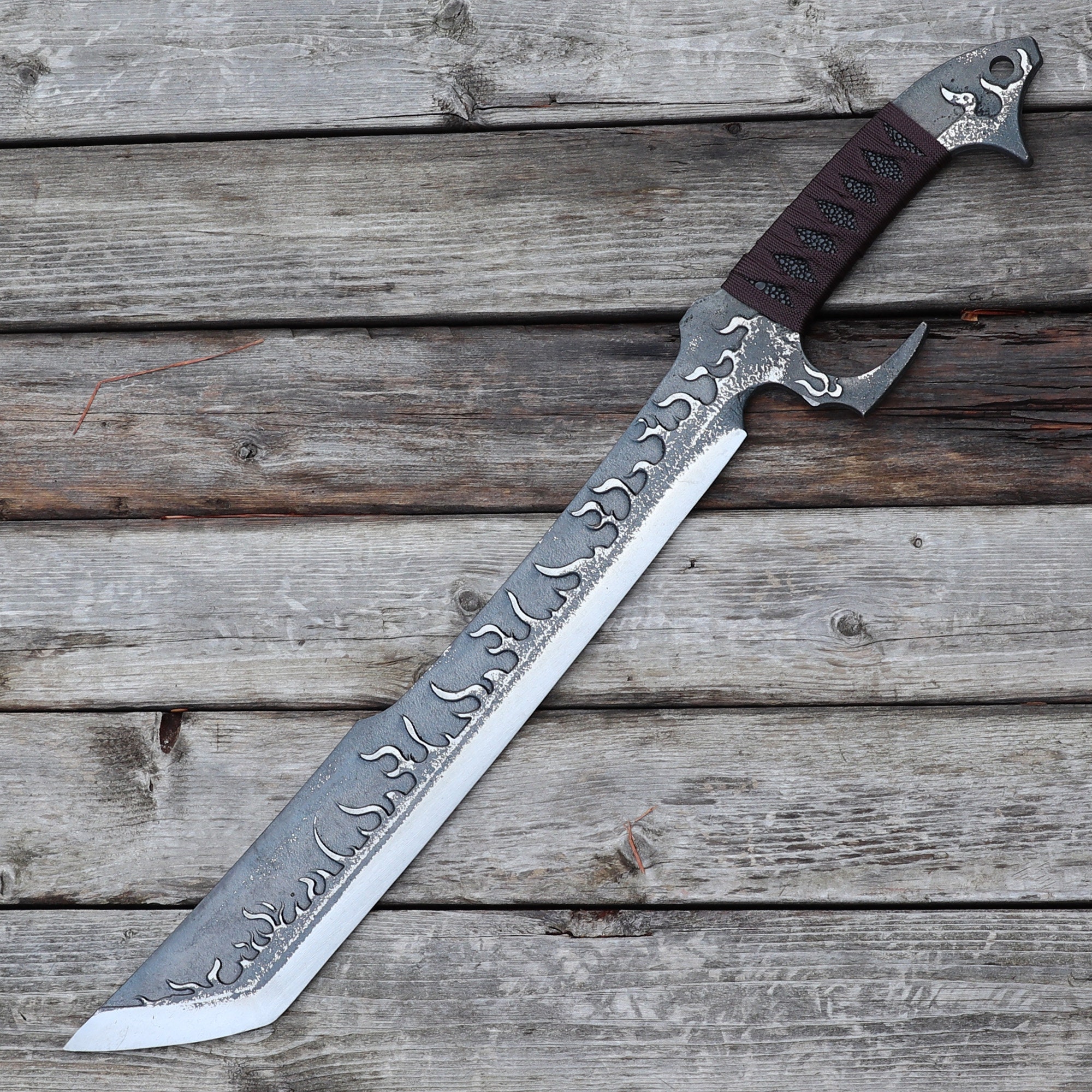 Shepherd of Hell Fire Large Full Tang Machete Cleaver Sword Etsy