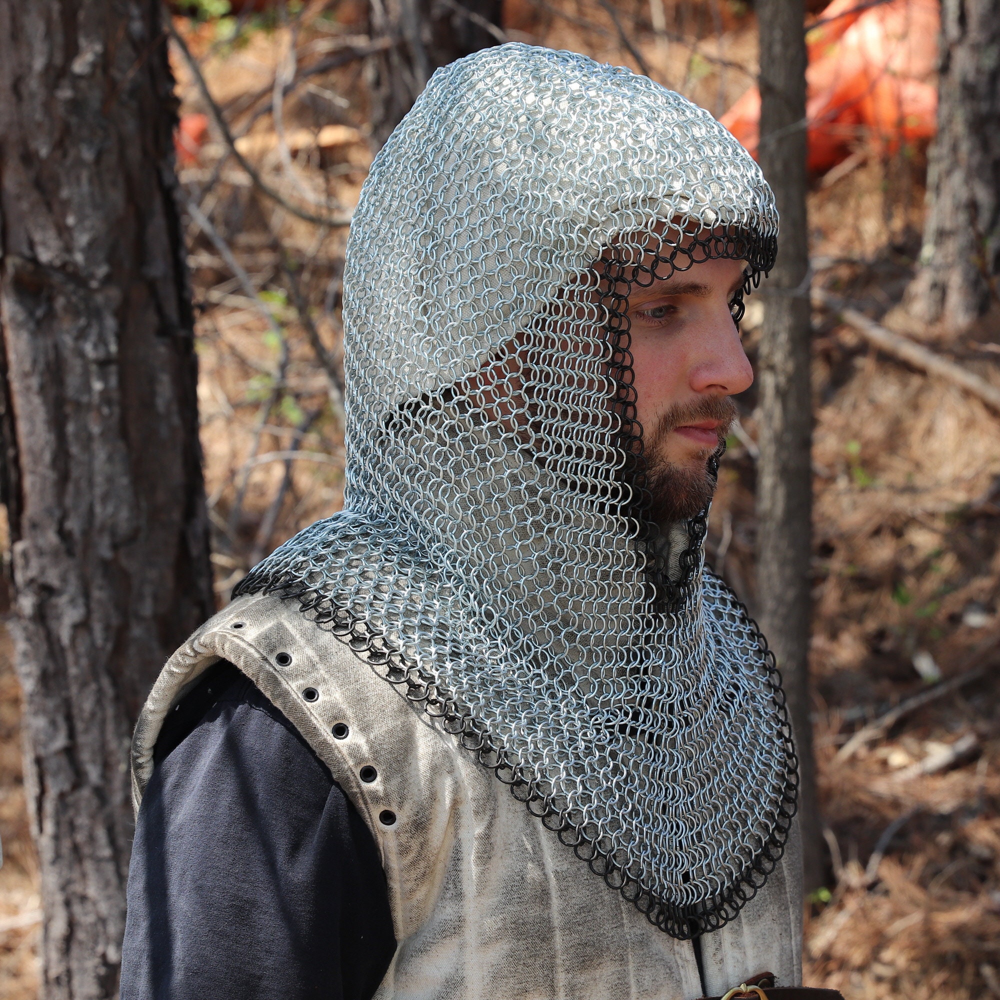 Functional 16g Chainmail Armor with Coif Set