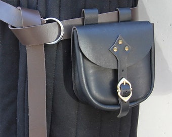 Loki’s Pouch of Mischief - Medieval Inspired Genuine Bovine Leather Hip Bag Functional Costume Accessory