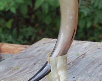 Valhalla Awaits Me Drinking Horn Vessel Stand Included