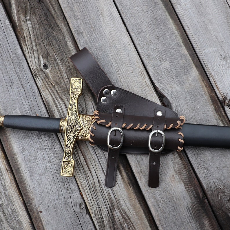 PEUTIER Adjustable Leather Sword Holster Holder, Ring Sword