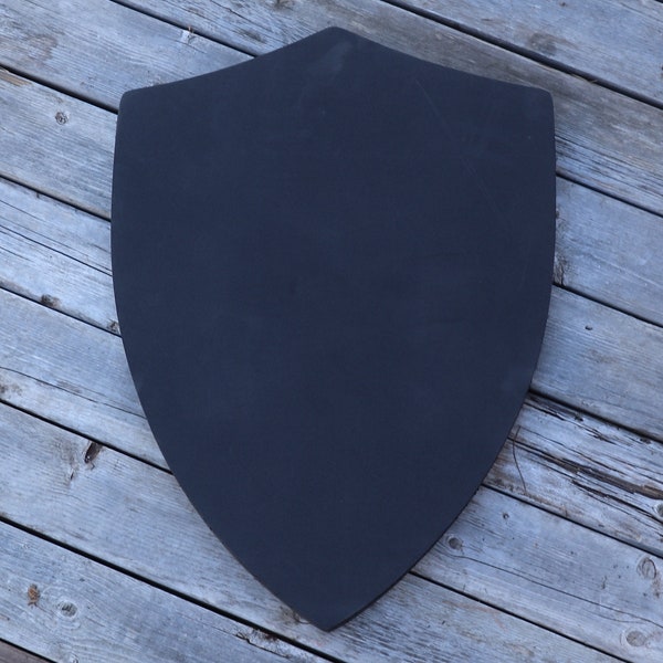 Customizable Blank Matte Black Foam LARP Cosplay Costume Shield