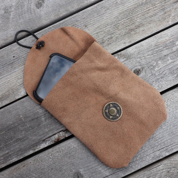 Small Suede Leather Pouch Bag - Medieval Style Coin Purse Belt Pouch  Costume Accessory