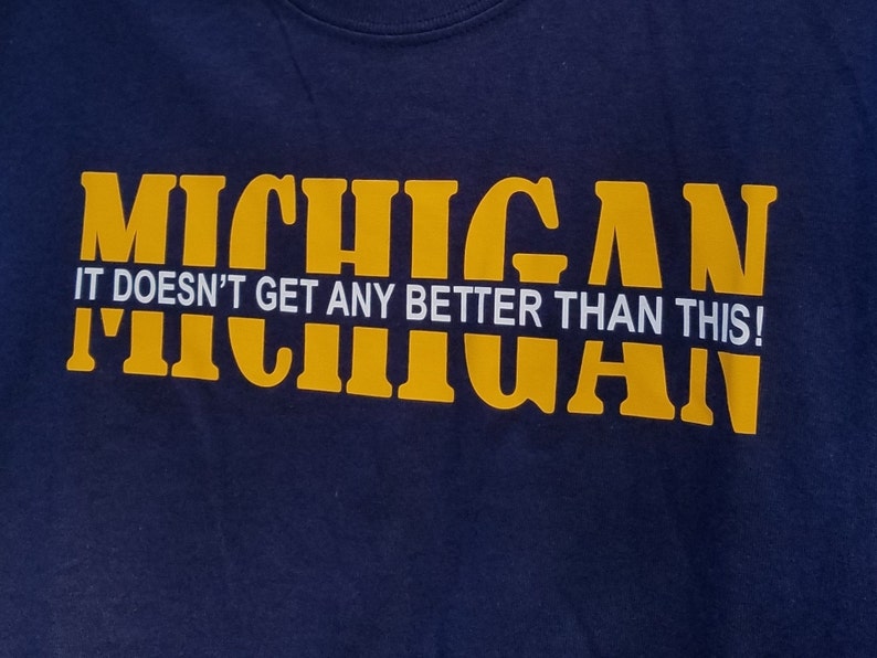 MICHIGAN Spirit Wear. T Shirt . Michigan Made Swag. Show Your Etsy