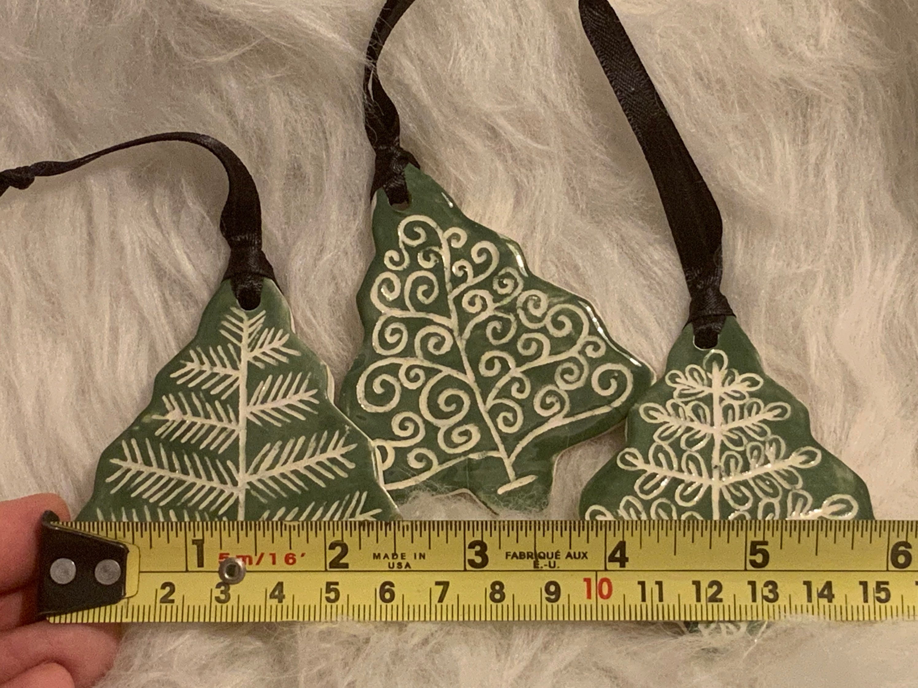Set of 3 Handmade Pottery Ornaments Etsy