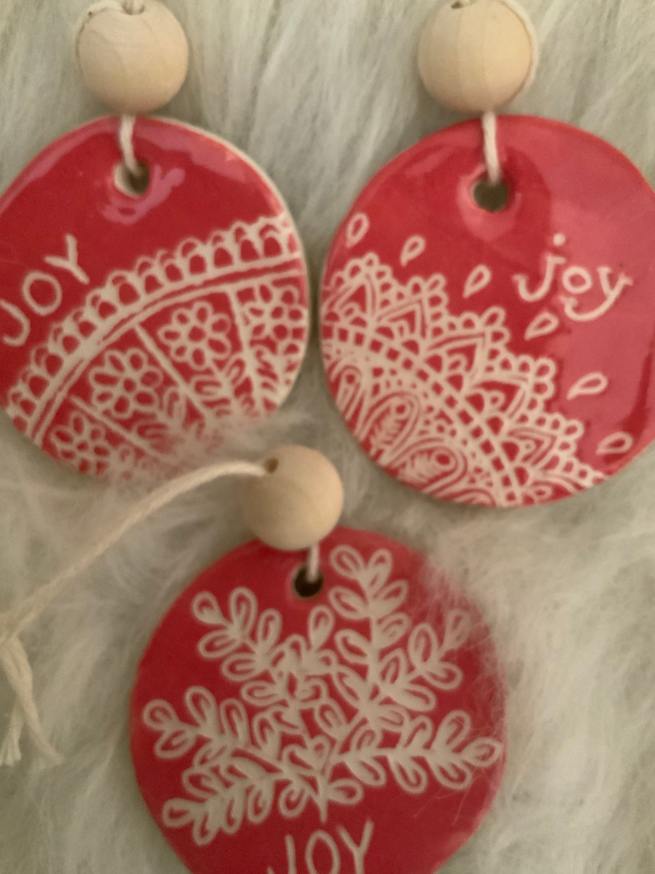Set of 3 Handmade Pottery Ornaments Etsy