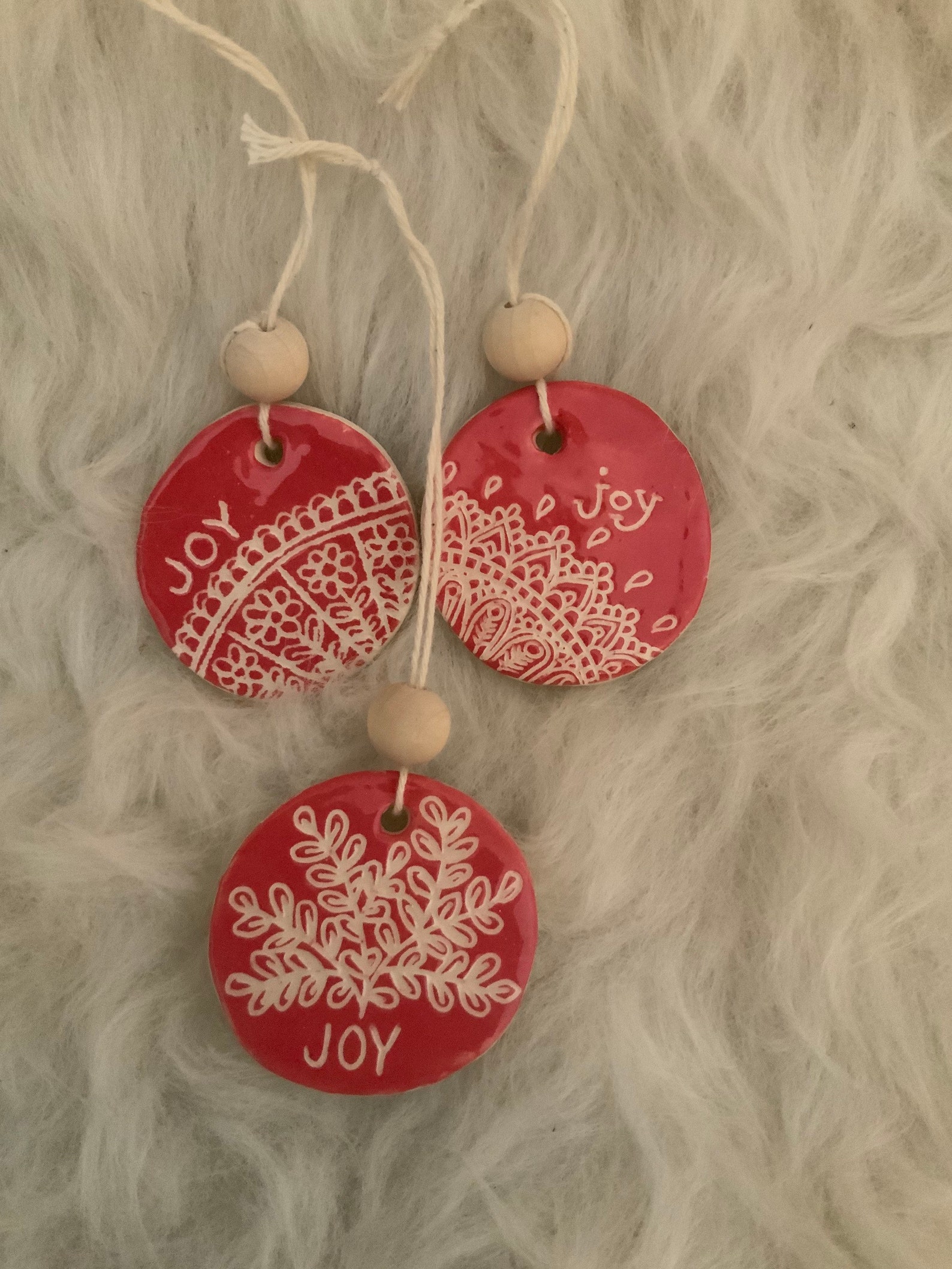 Set of 3 Handmade Pottery Ornaments Etsy