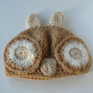 Crochet Owl Cocoon Set For Baby, Woodsy Light Brown, Neutral Color Outfit, Crochet Wrap, Photo Prop image 5