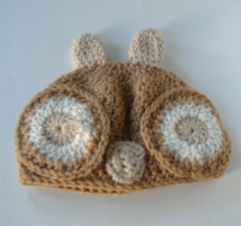 Crochet Owl Cocoon Set For Baby, Woodsy Light Brown, Neutral Color Outfit, Crochet Wrap, Photo Prop image 5