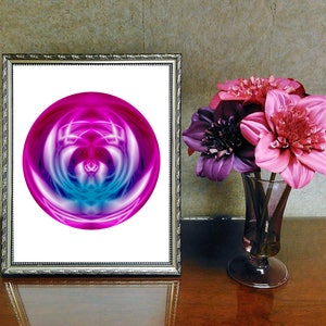 Pink Abstract Wall Art, Instant Download, Printable Art, 8x10 Print, Abstract Sphere Art, Digital Download, Computer Art, Printable Image