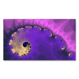 May include: Abstract fractal art with a swirling pattern in shades of purple, pink, and beige. The center of the spiral is a dark blue circle.