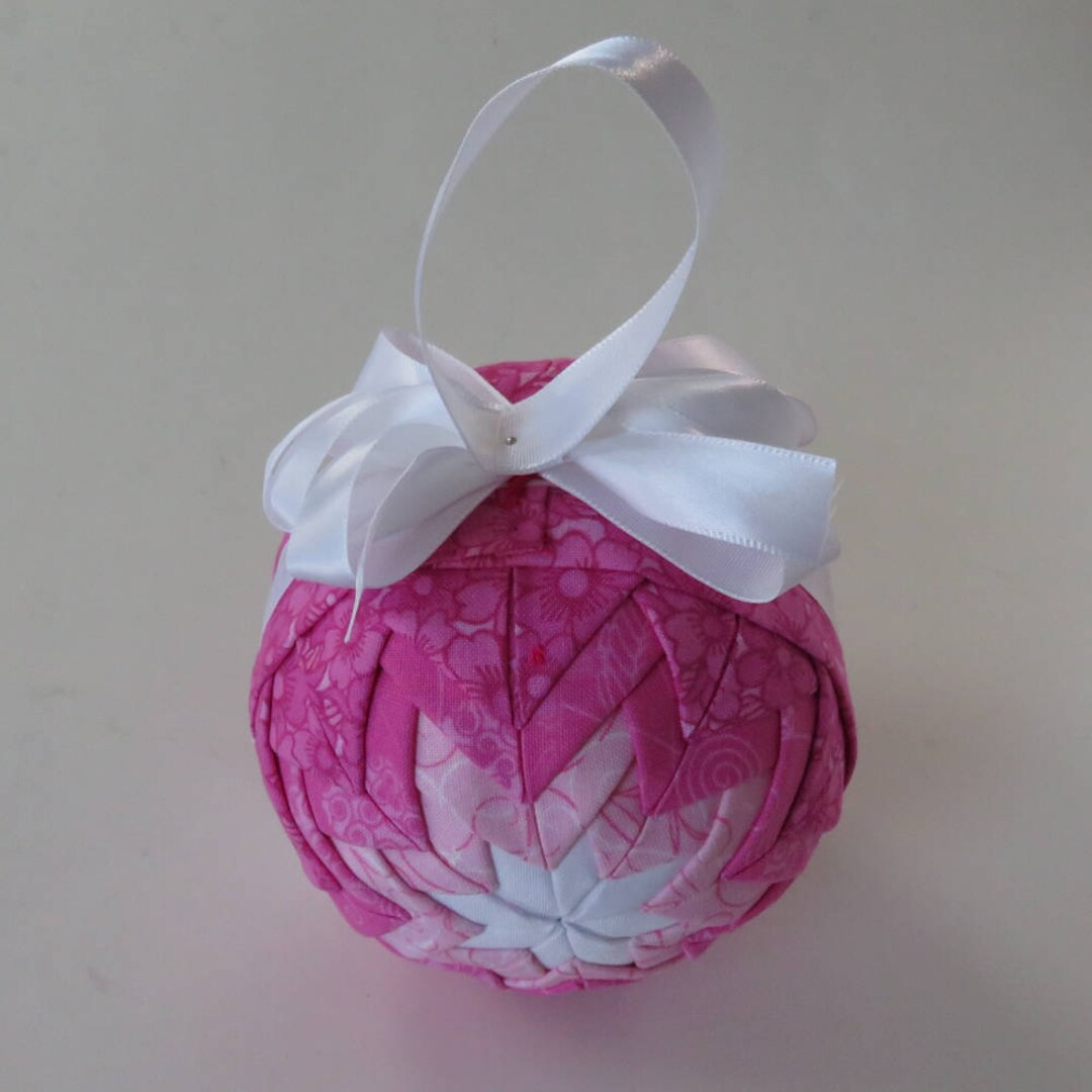Quilted Ornament Ball, 3.5 Fabric Ball Ornament, Colorful Home Decor