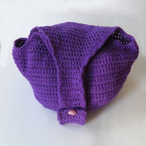 Gehäkelte lila Hobo-Tasche mit verstellbarem Riemen, große Handtasche, wiederverwendbare Markttasche, handgefertigte Geldbörse, 19 &quot;breit, 26 &quot;-30&quot; lang, lila Mode.&quot;