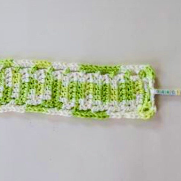 Crocheted Green Bookmark With Beaded Words, 4.5 Inches By 2.5 Inches, Gift For Reader