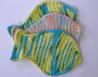 Crocheted Fish Dishcloth, Seashore Themed Kitchen, Multicolored, Fish-shaped, Kitchen Cleaning, Bath Crochet, Choose One