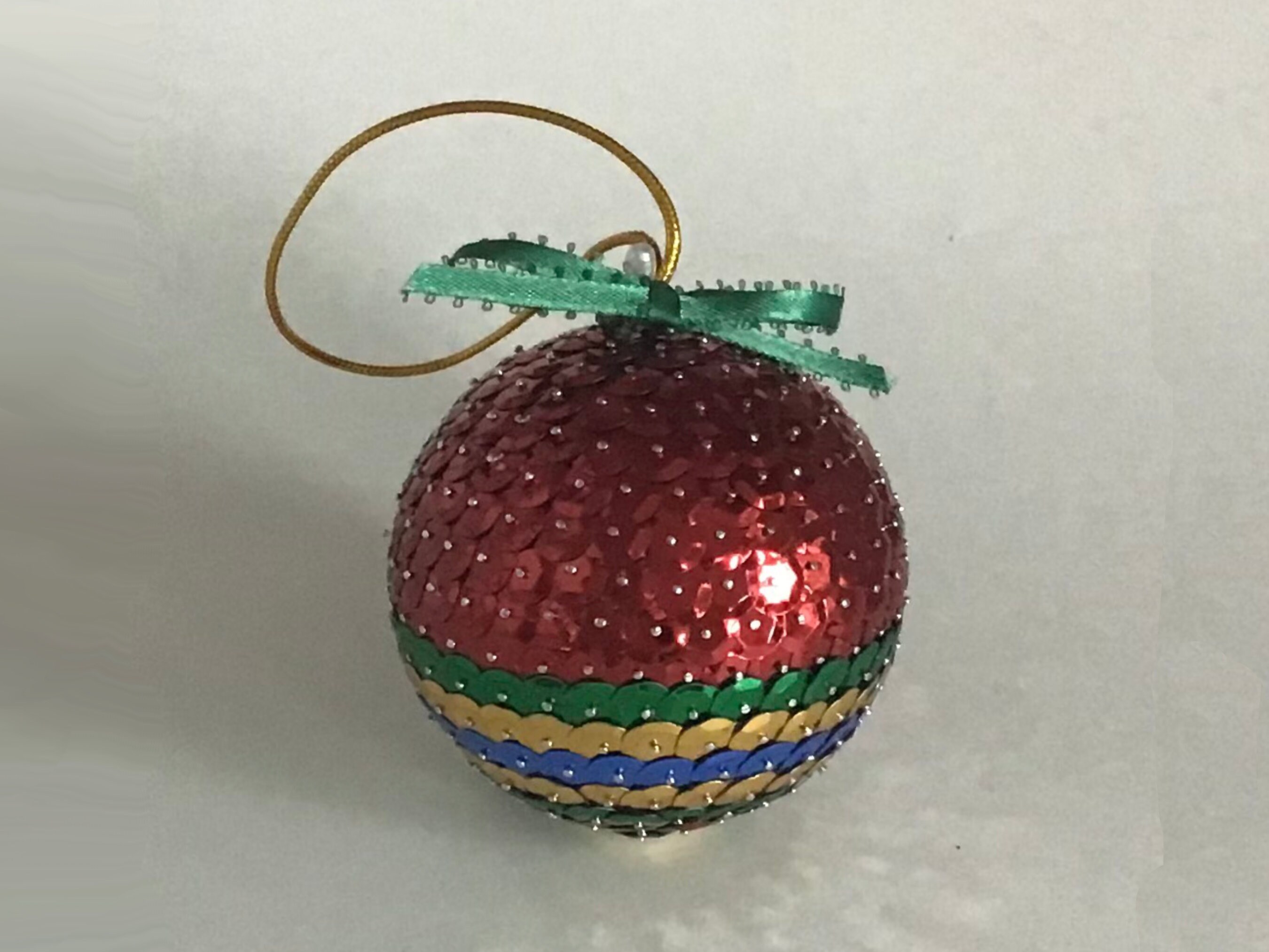 10 CM VP Glitter Plaid Ball Ornament - Box of 3
