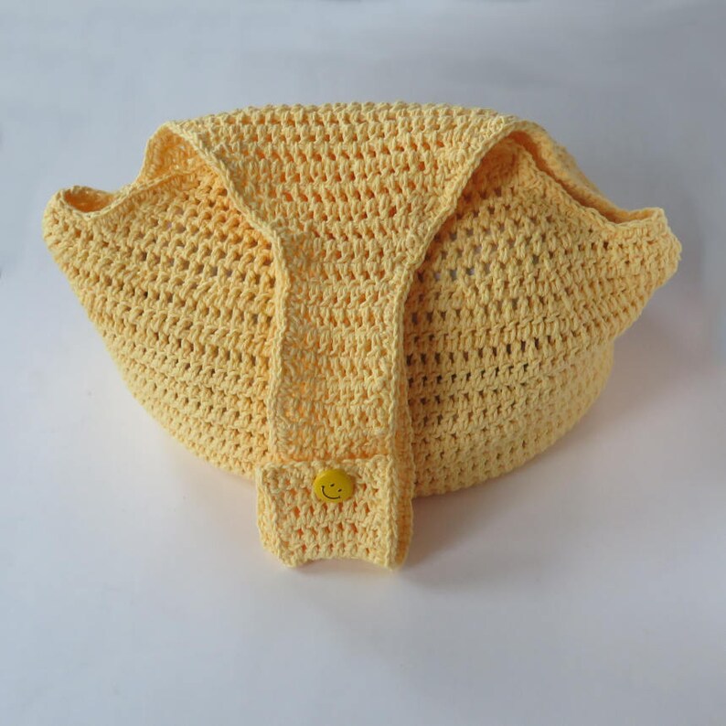 Large Market Bag Yellow Hobo Bag With Adjustable Strap Beach Bag Crochet Purse Hobo Style Bag Crochet Hobo Bag Large Bag