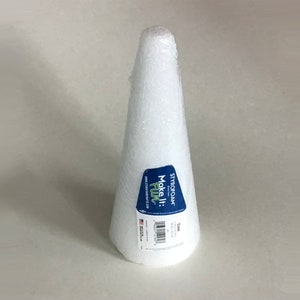 FloraCraft Styrofoam Make It Fun Cone 3 7/8 x 8 7/8, White, Craft Supply