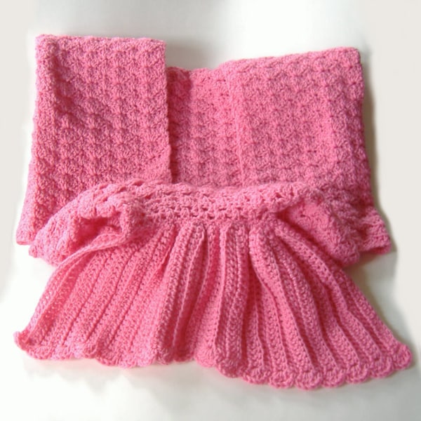 Sirène queue couverture, réalisé sur commande, enfant à queue de sirène de Tween, sirène queue, couverture de queue de sirène rose, couverture avec aileron crochetée