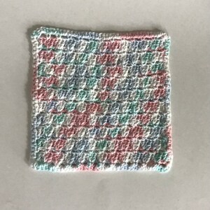 Crocheted Square Dishcloth 8”x8”, Kitchen Cleaning, Cream/Pastel Washcloth, Bath Crochet