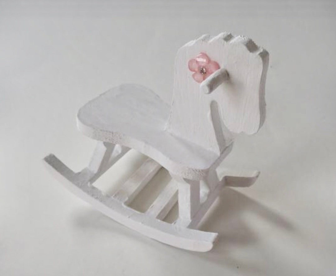 White Mini Rocking Horse, Country Decor, Doll Rocker (5-inch) - Etsy