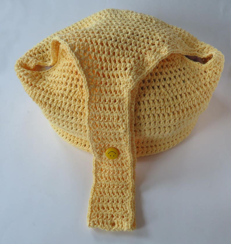 Large Market Bag Yellow Hobo Bag With Adjustable Strap Beach Bag Crochet Purse Hobo Style Bag Crochet Hobo Bag Large Bag