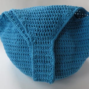 Hot Blue Hobo Bag, Short Strap, Crochet Tote, Handmade Purse, Reusable Shopping Bag, Hobo Style Shoulder Bag, Blue Fashion, Gift For Her