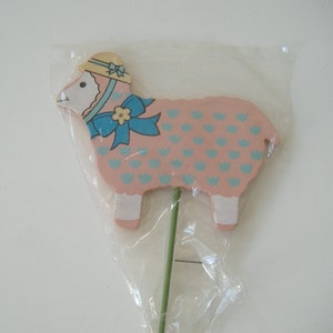 Sheep Cake Topper, Cake Accent Stick, Party Decor, Sheep On A Stick, Wreath Accent, Craft Supply