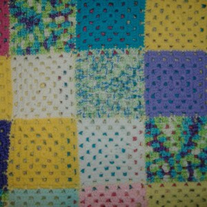 Crocheted Blanket With Granny Squares 40”x50”, Multicolor Afghan, Handmade Throw Cover
