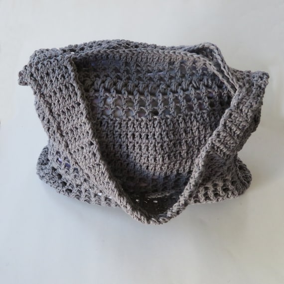 Sac Fourre-tout Fait Main Au Crochet - Coton Et Polyester Noir - Occasion (poche Intérieure Fermeture Cassée)