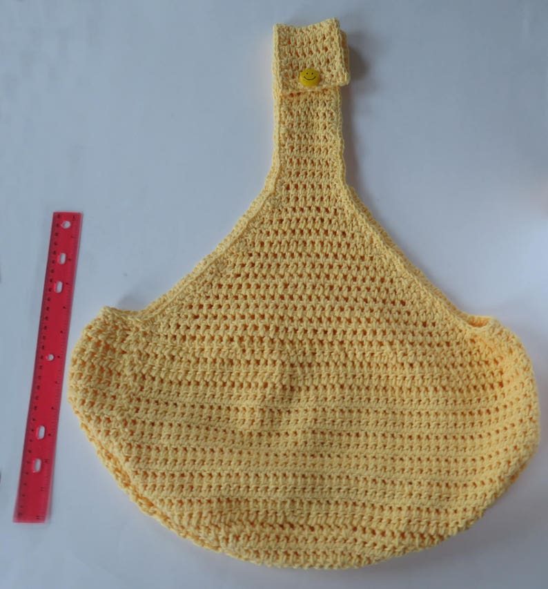Large Market Bag Yellow Hobo Bag With Adjustable Strap Beach Bag Crochet Purse Hobo Style Bag Crochet Hobo Bag Large Bag