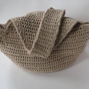 Tan Hobo Tasche mit langem Riemen, gehäkelte Hobo Tasche, große Handtasche, Strandtasche, große Markttasche, gehäkelte Geldbörse, Hobo Style Tasche, Umhängetasche