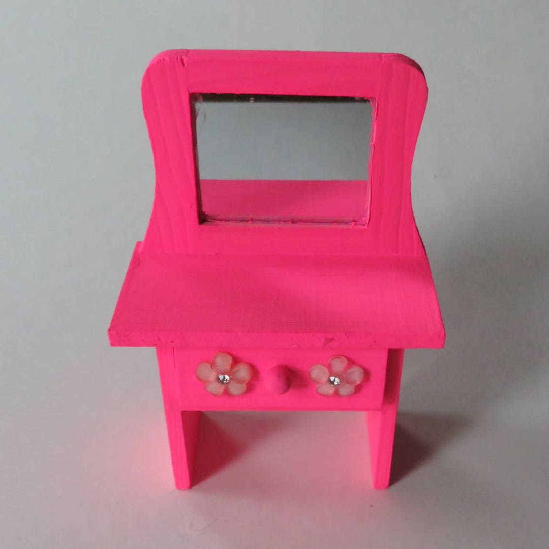 Pink Mini Dresser With Mirror and Drawer 5 Painted Etsy