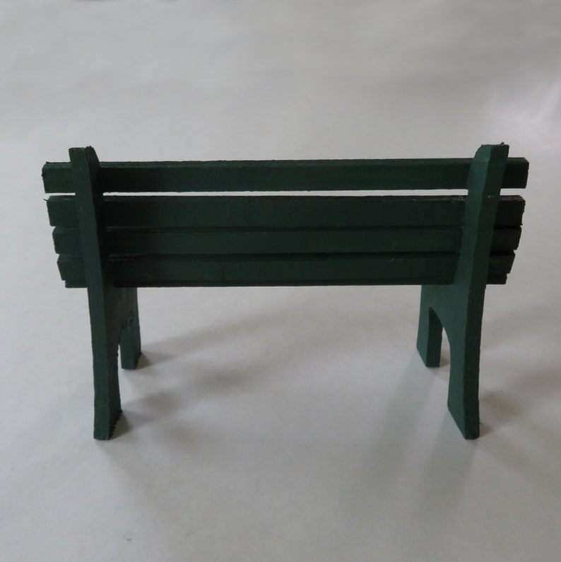 Forest Green Mini Wooden Bench Painted Miniature Bench Etsy