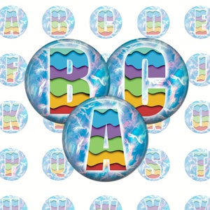 Alphabet Collage Sheet, 1-Zoll-Kreise, 26 Bilder, Sofort-Download, druckbare Alphabet Bilder, A-Z Digital Collage, Buchstaben Clip Art