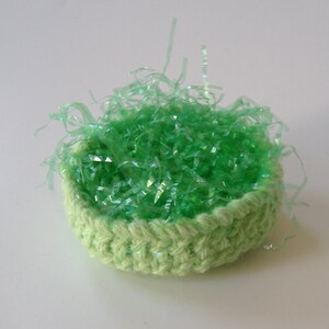 Green Crocheted Basket, Easter Decor, Mint Green Mini Easter Basket