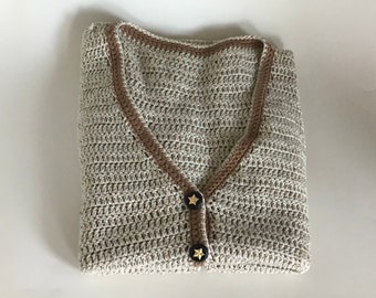 Crocheted Women’s Tan Vest