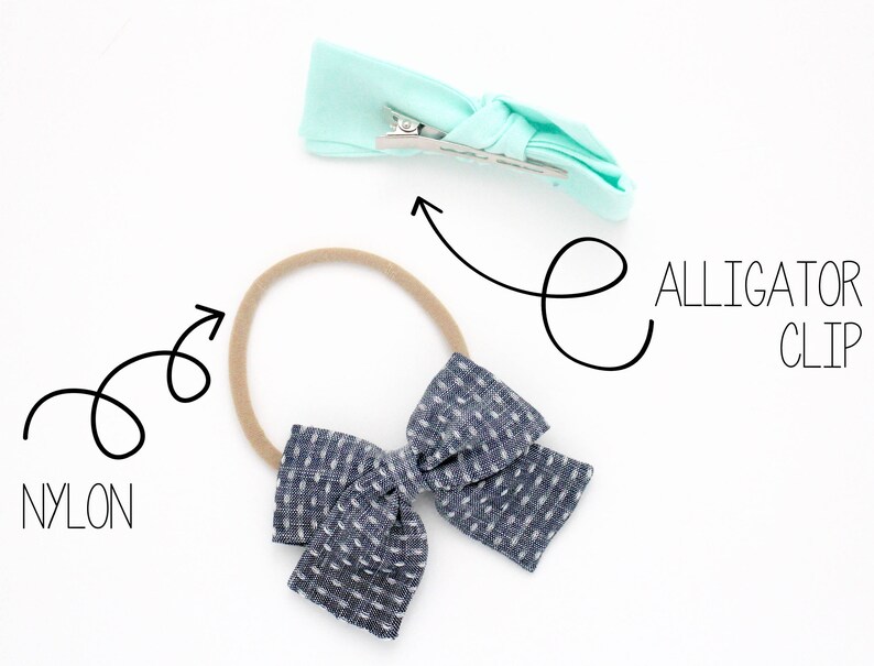 Fabric Belle girl bow nylon headband or alligator clip baby girl toddler big girl Sweetheart Stripe