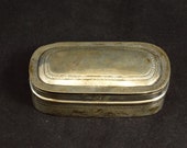 Sterling Patterned Ornate Rounded Snuff Box Fine Silver