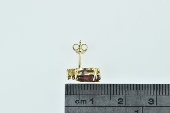 14K Pear Garnet Diamond Accent Vintage Single Ear… - image 4