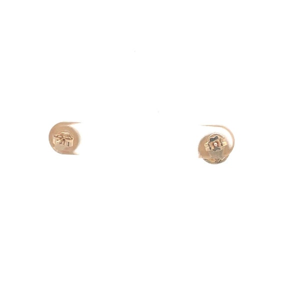 14K Round Diamond Cut Circle Vintage Stud Earring… - image 3